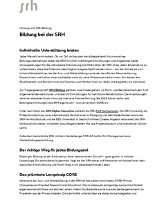 Bildungsangebot der SRH mit Fokus auf individuelle Unterstützung und innovative Lernmethoden für persönliche und berufliche Entwicklung.