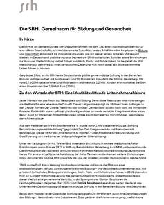 Die SRH ist ein gemeinnütziges Unternehmen, das Bildung und Gesundheit fördert, um eine nachhaltige Gesellschaft zu schaffen. Gegründet 1966.