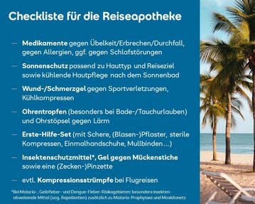 Foto: Checkliste für die Reiseapotheke